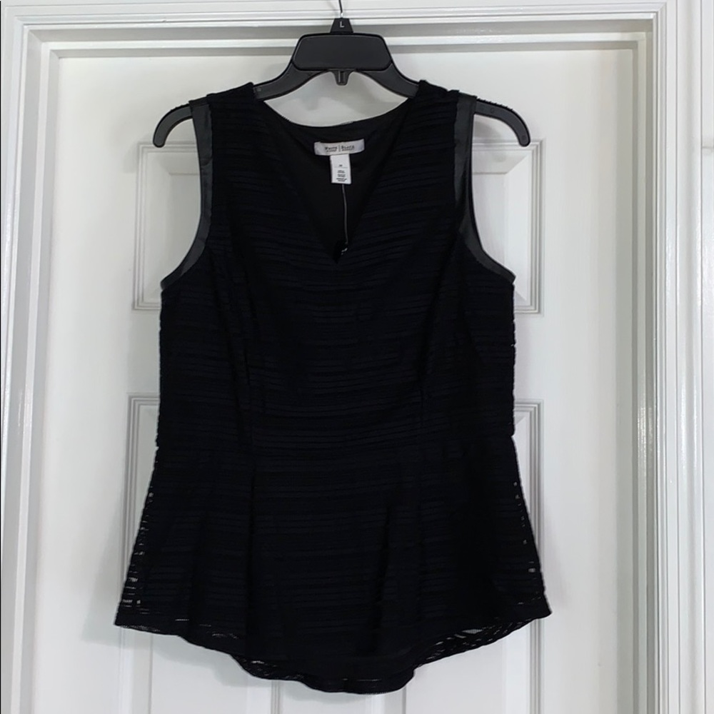 White House Black Market black peplum top sz M